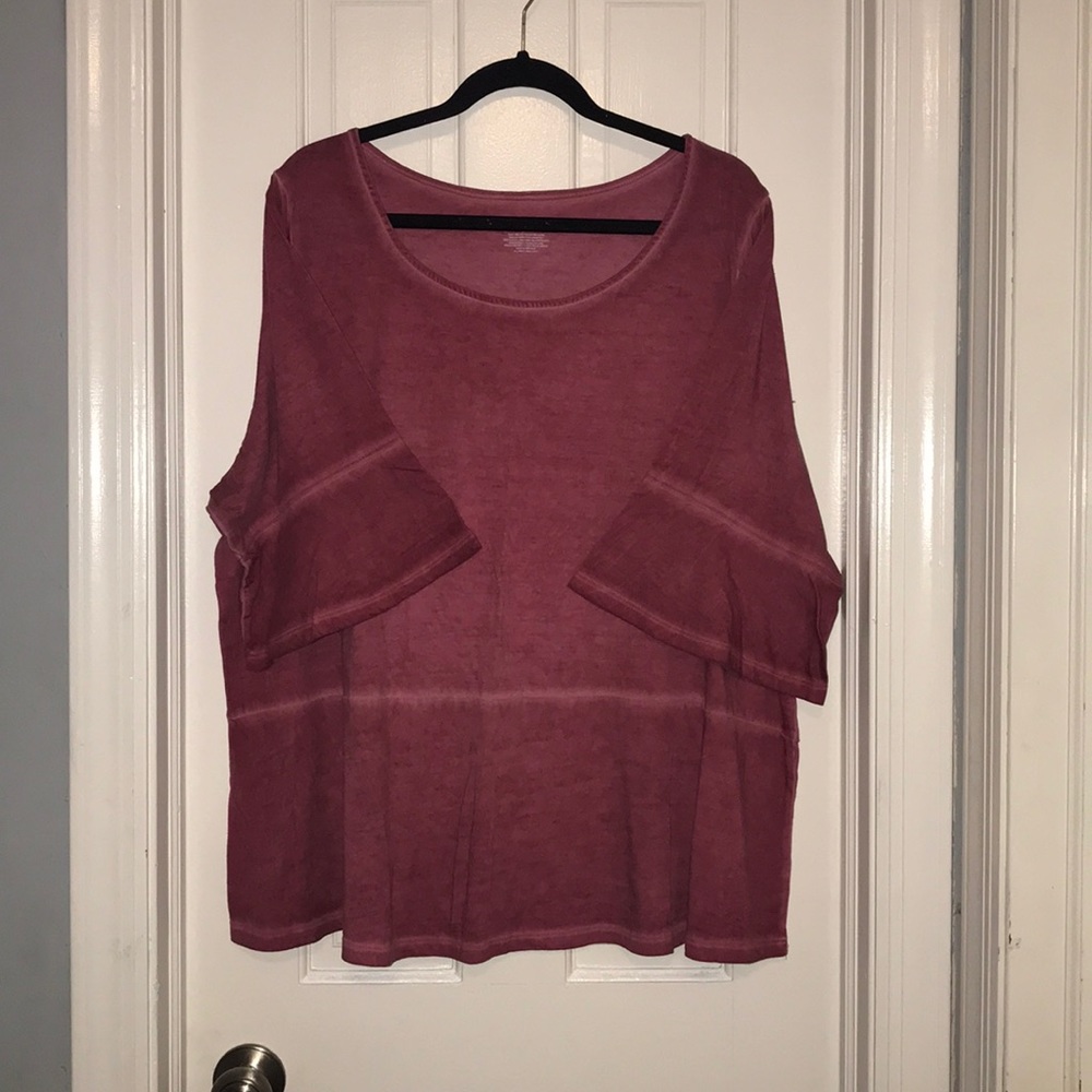 Lane Bryant 3/4 peasant sleeve blouse